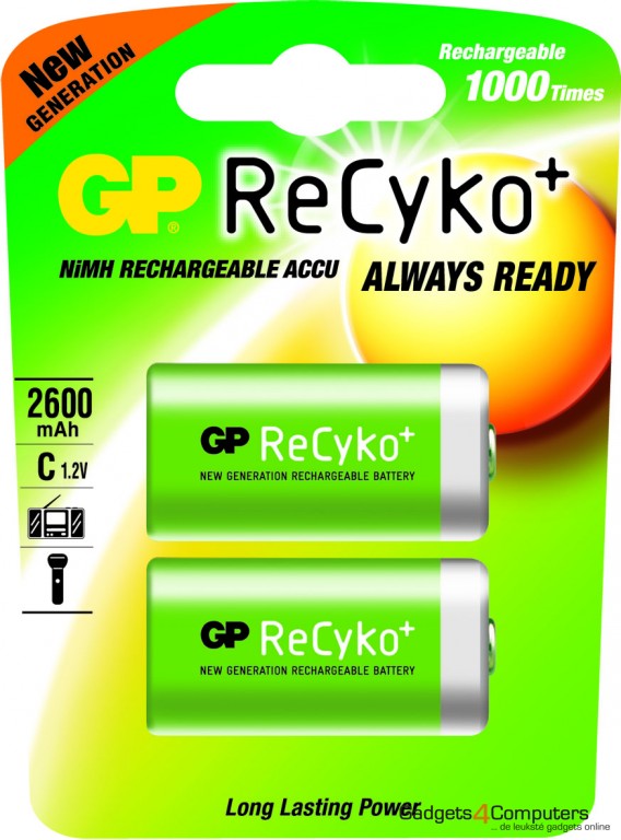 GP Oplaadbare Batterijen ReCyko+ (C, Baby) 2600mAh