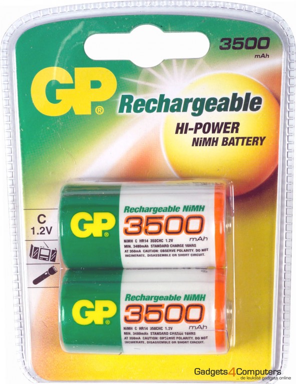 GP Oplaadbare Batterijen 2x NiMH (C) 3500mAh 1.2V