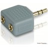 Stereo Adapter, 2x 3.5mm Jack - 3.5mm Jack (Gold)