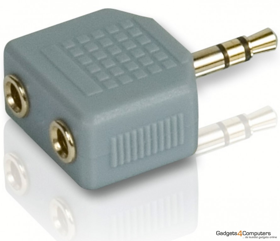 Stereo Adapter, 2x 3.5mm Jack - 3.5mm Jack (Gold)